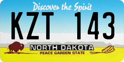 ND license plate KZT143