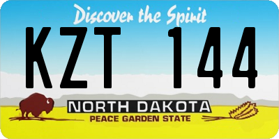 ND license plate KZT144