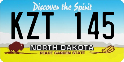 ND license plate KZT145