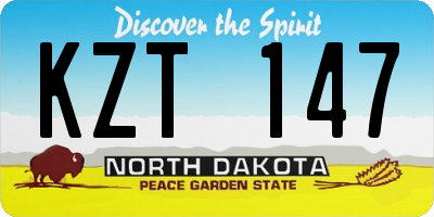 ND license plate KZT147