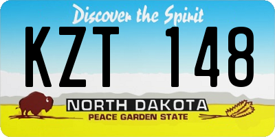 ND license plate KZT148