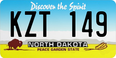 ND license plate KZT149