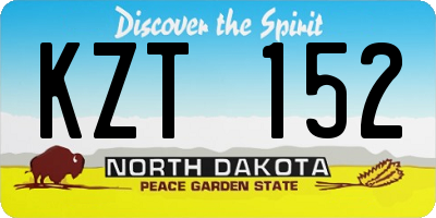 ND license plate KZT152