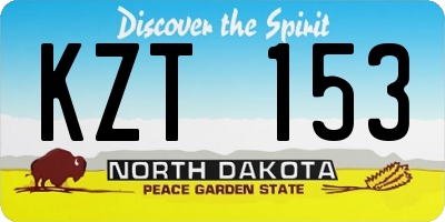 ND license plate KZT153
