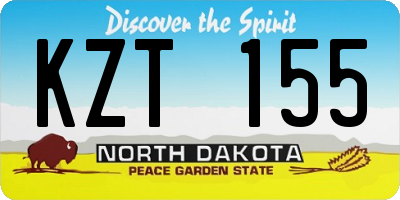 ND license plate KZT155