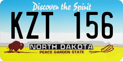 ND license plate KZT156