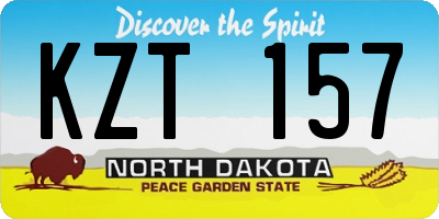 ND license plate KZT157