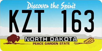 ND license plate KZT163