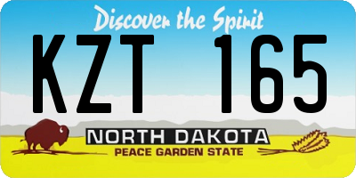 ND license plate KZT165