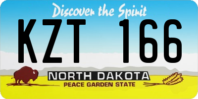 ND license plate KZT166