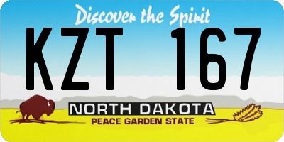 ND license plate KZT167