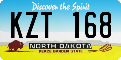 ND license plate KZT168