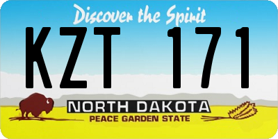 ND license plate KZT171