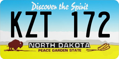 ND license plate KZT172