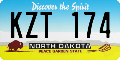 ND license plate KZT174