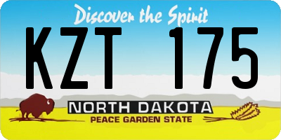 ND license plate KZT175