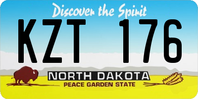 ND license plate KZT176