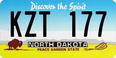 ND license plate KZT177