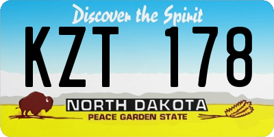 ND license plate KZT178