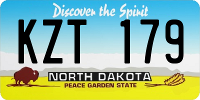 ND license plate KZT179