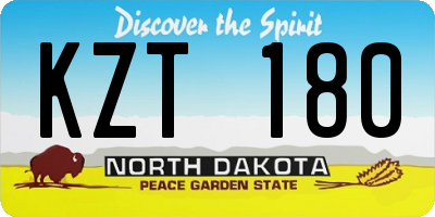 ND license plate KZT180