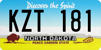 ND license plate KZT181
