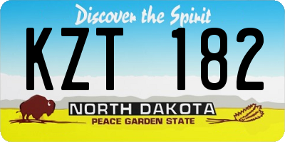 ND license plate KZT182