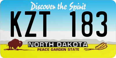 ND license plate KZT183