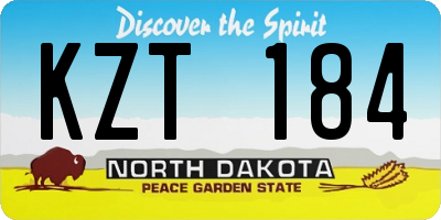 ND license plate KZT184