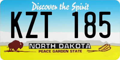 ND license plate KZT185