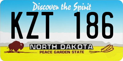 ND license plate KZT186