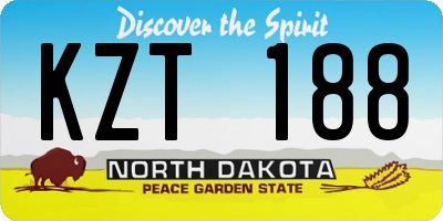 ND license plate KZT188