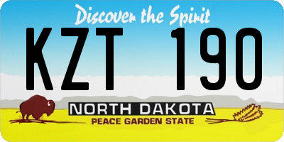 ND license plate KZT190