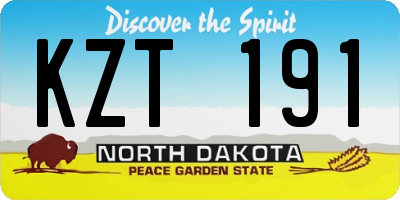 ND license plate KZT191