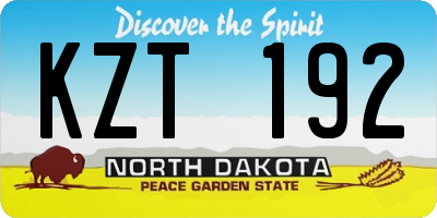 ND license plate KZT192