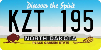 ND license plate KZT195