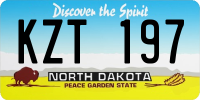 ND license plate KZT197