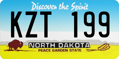 ND license plate KZT199