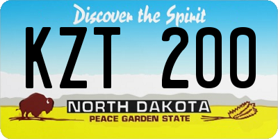 ND license plate KZT200
