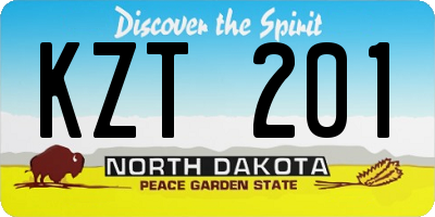 ND license plate KZT201
