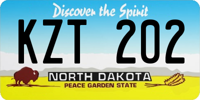 ND license plate KZT202