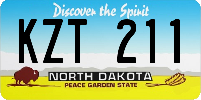 ND license plate KZT211