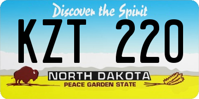 ND license plate KZT220