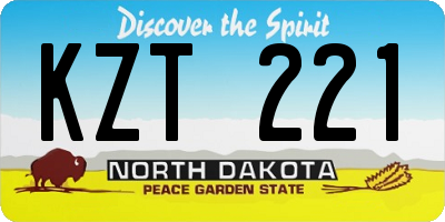 ND license plate KZT221