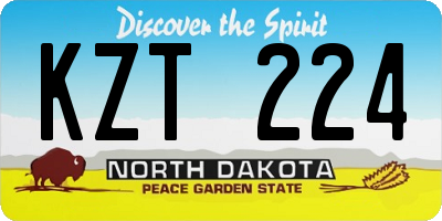 ND license plate KZT224
