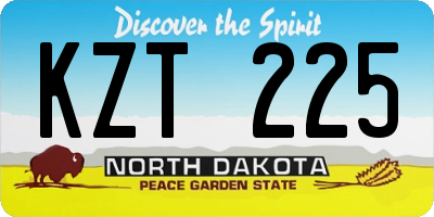 ND license plate KZT225