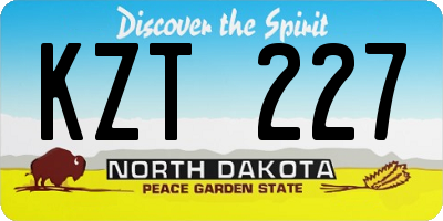 ND license plate KZT227