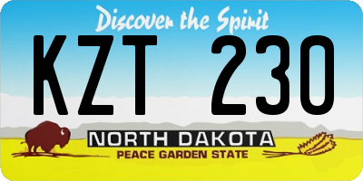ND license plate KZT230