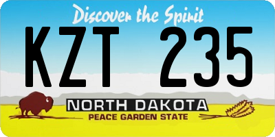 ND license plate KZT235