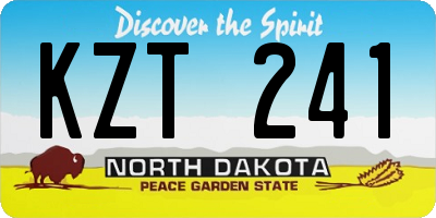 ND license plate KZT241